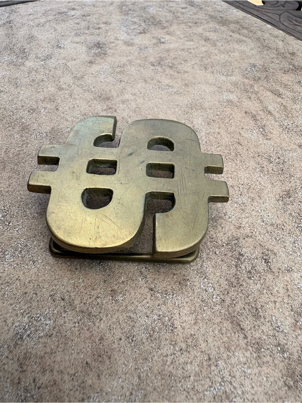 Brass Dollar Sign Belt Buckle